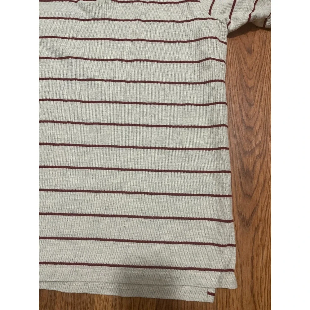 L.L.Bean Polo Mens Tall Large Stripe Made In USA Double L Short Sleeve